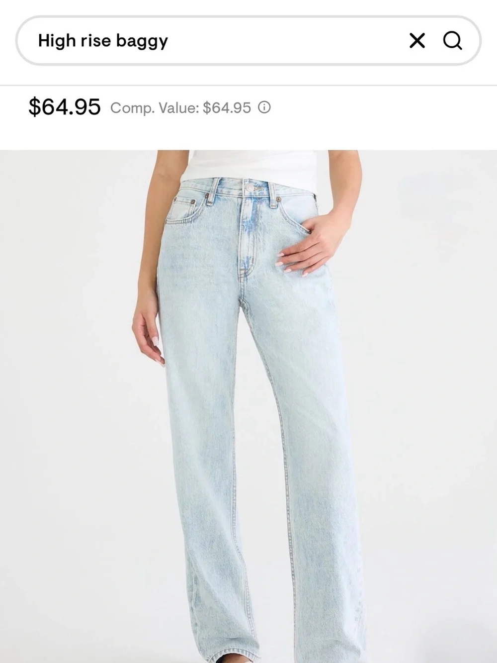 Aeropostale High-Rise Baggy Relaxed Straight Jeans Light Wash - 00 Regular